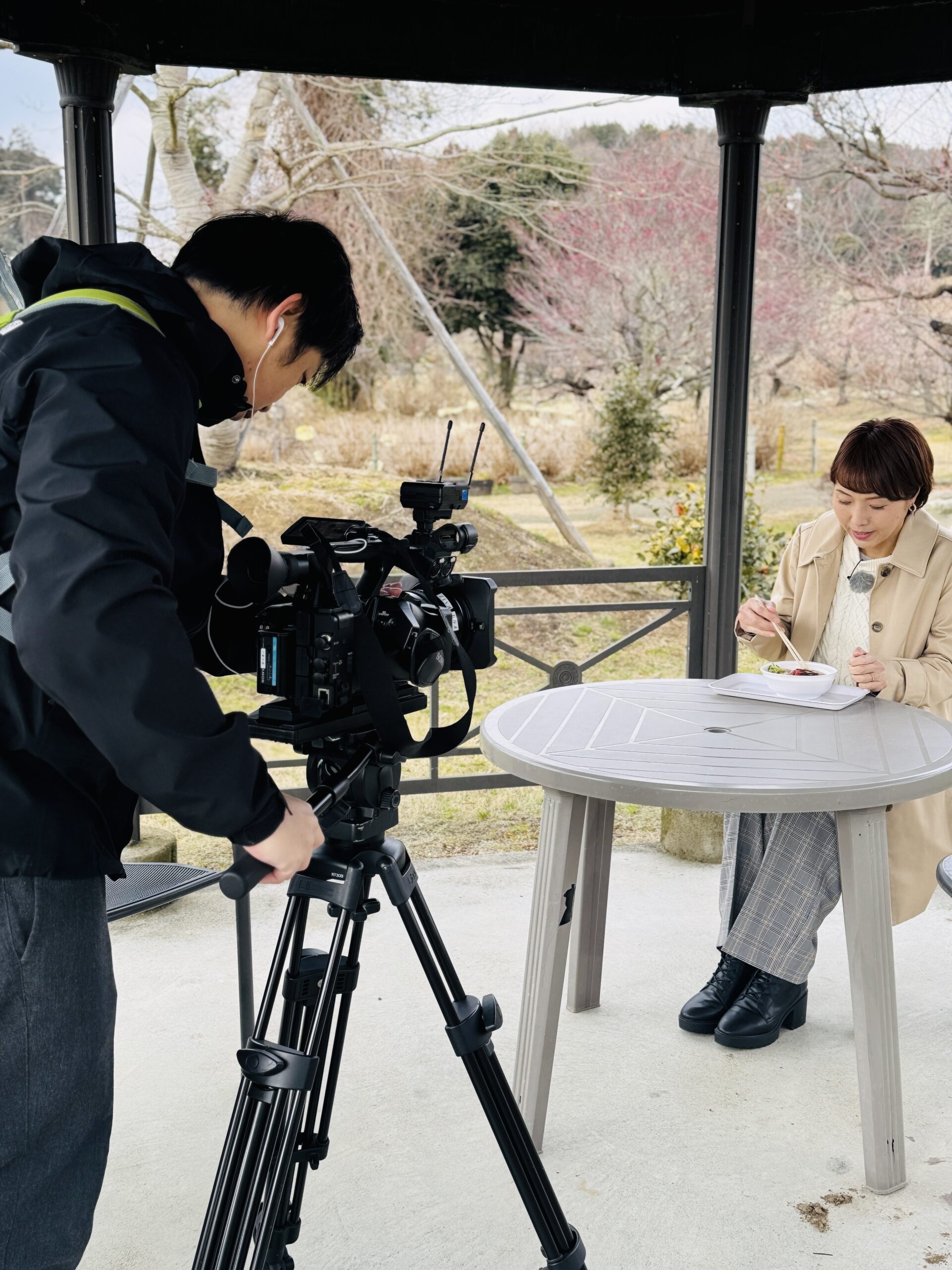 かざはやの里にてTV取材撮影中